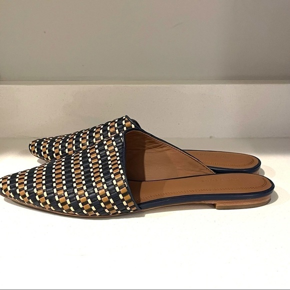 Navy and tan woven mule - Picture 12 of 14